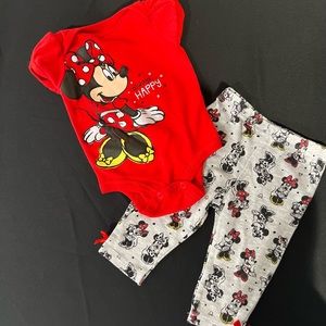 Disney Minnie Mouse 2 piece bodysuit & pants 3-6 months